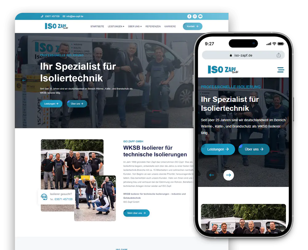 Webdesign-Referenz Isolierer ISO ZAPF