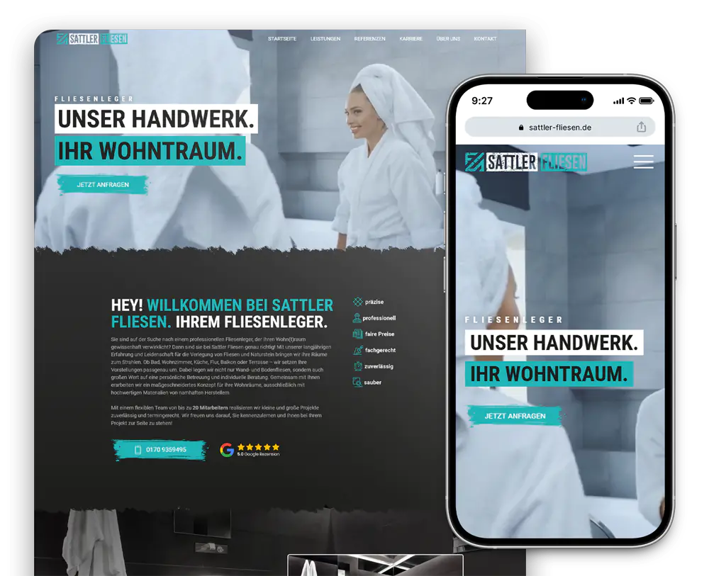 Webdesign-Referenz Fliesen Sattler