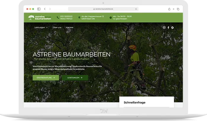 Astreine Baumarbeiten Webdesign