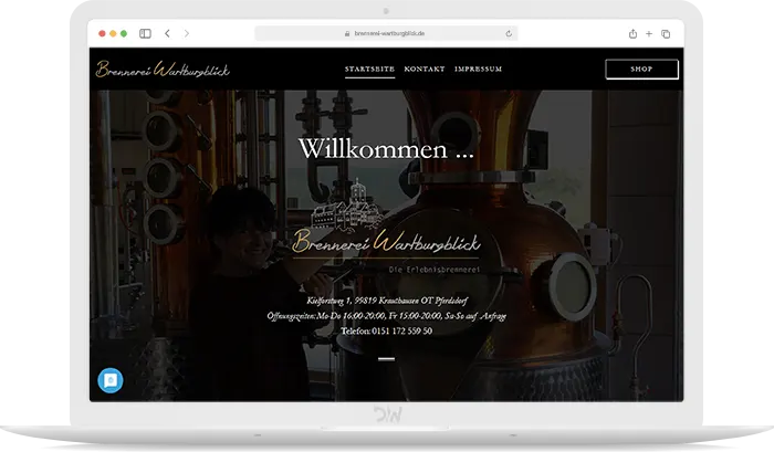 Brennerei Wartburgblick Webdesign