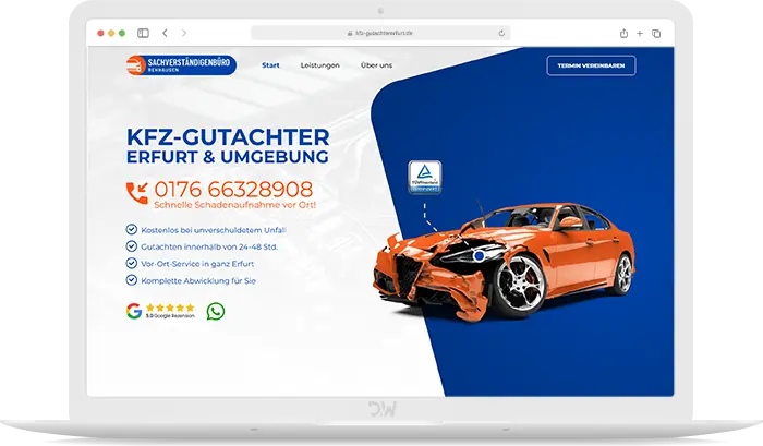 KFZ-Gutachter Erfurt Webdesign